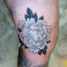 TODAY’S WORK: BLACK AND GREY PEONY BY VALERIE!