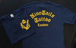Navy T-shirt /Golden Yellow Front Logo